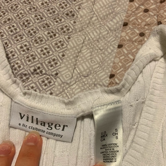 White Villager Knit Sweater Tank Top - Picture 2 of 2